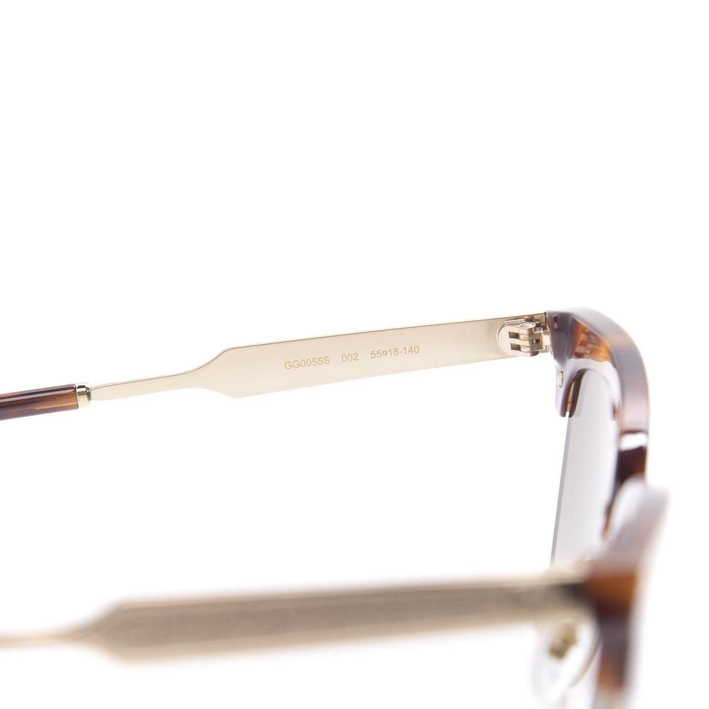 Acetate Damascato Cat Eye Sunglasses GG0055S Tortoise Gold