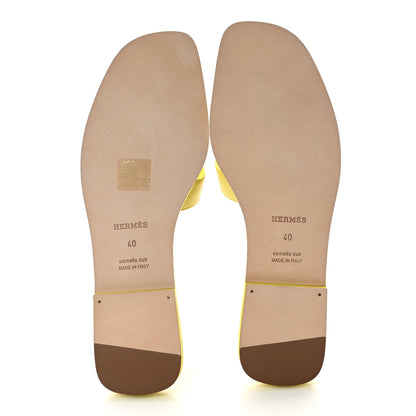 Hermes Epsom Oran Sandals 40 Jaune Pollen 5 of 9