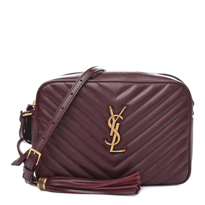 Saint Laurent Calfskin Matelasse Monogram Lou Camera Bag Dark Legion Red 1 of 9