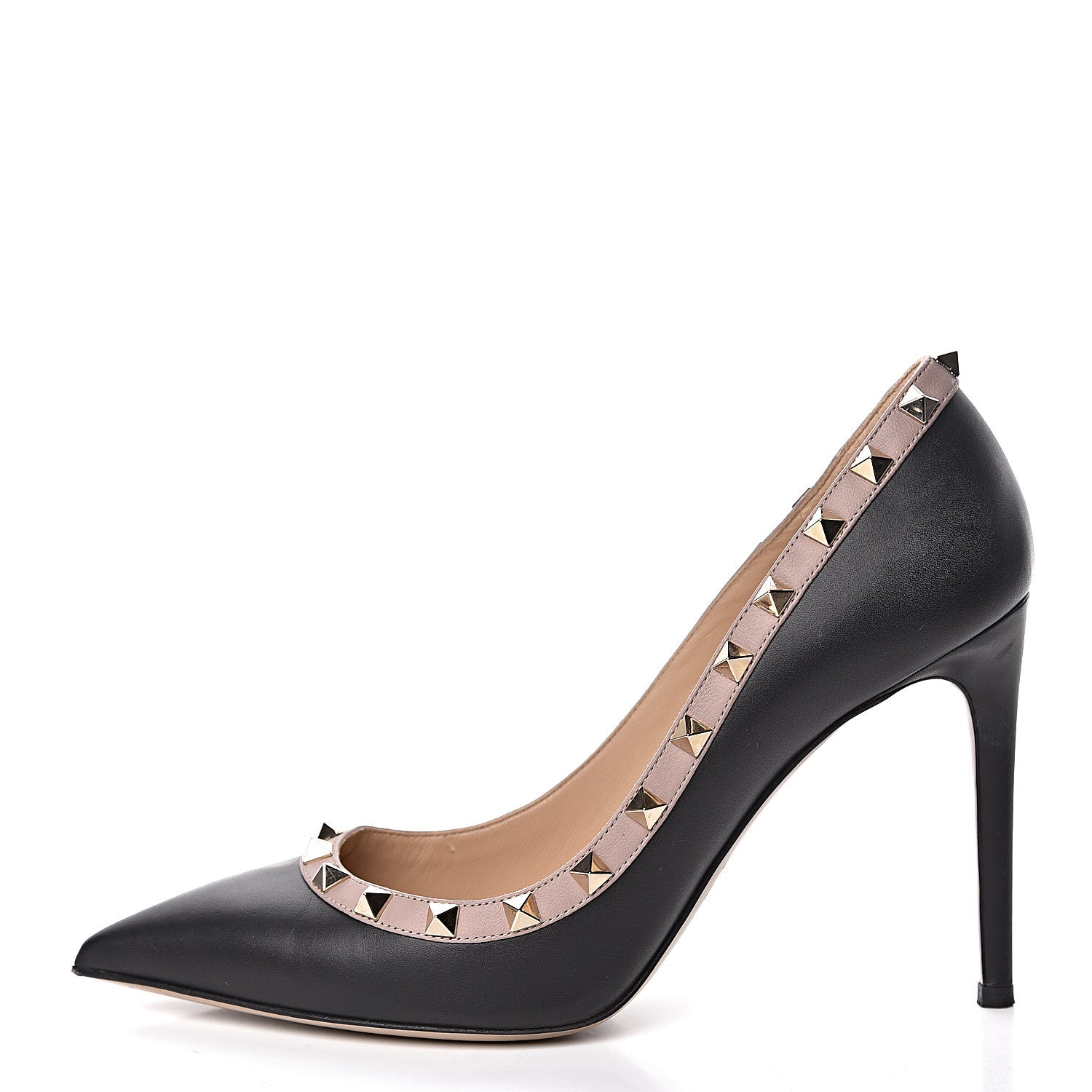 Valentino Garavani Nappa Rockstud 100mm Pumps 39 Black Poudre 1 of 13