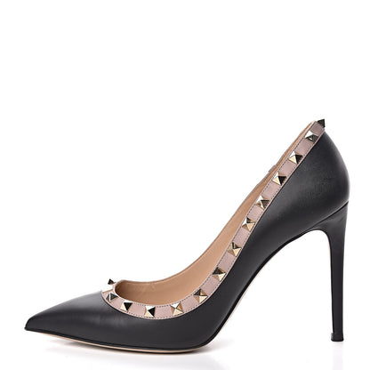 Valentino Garavani Nappa Rockstud 100mm Pumps 39 Black Poudre 1 of 13