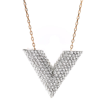 Louis Vuitton Crystal Essential V Necklace Gold 4 of 6