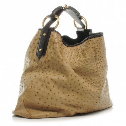 Gucci Ostrich Large Horsebit Chain Beige 3 of 7