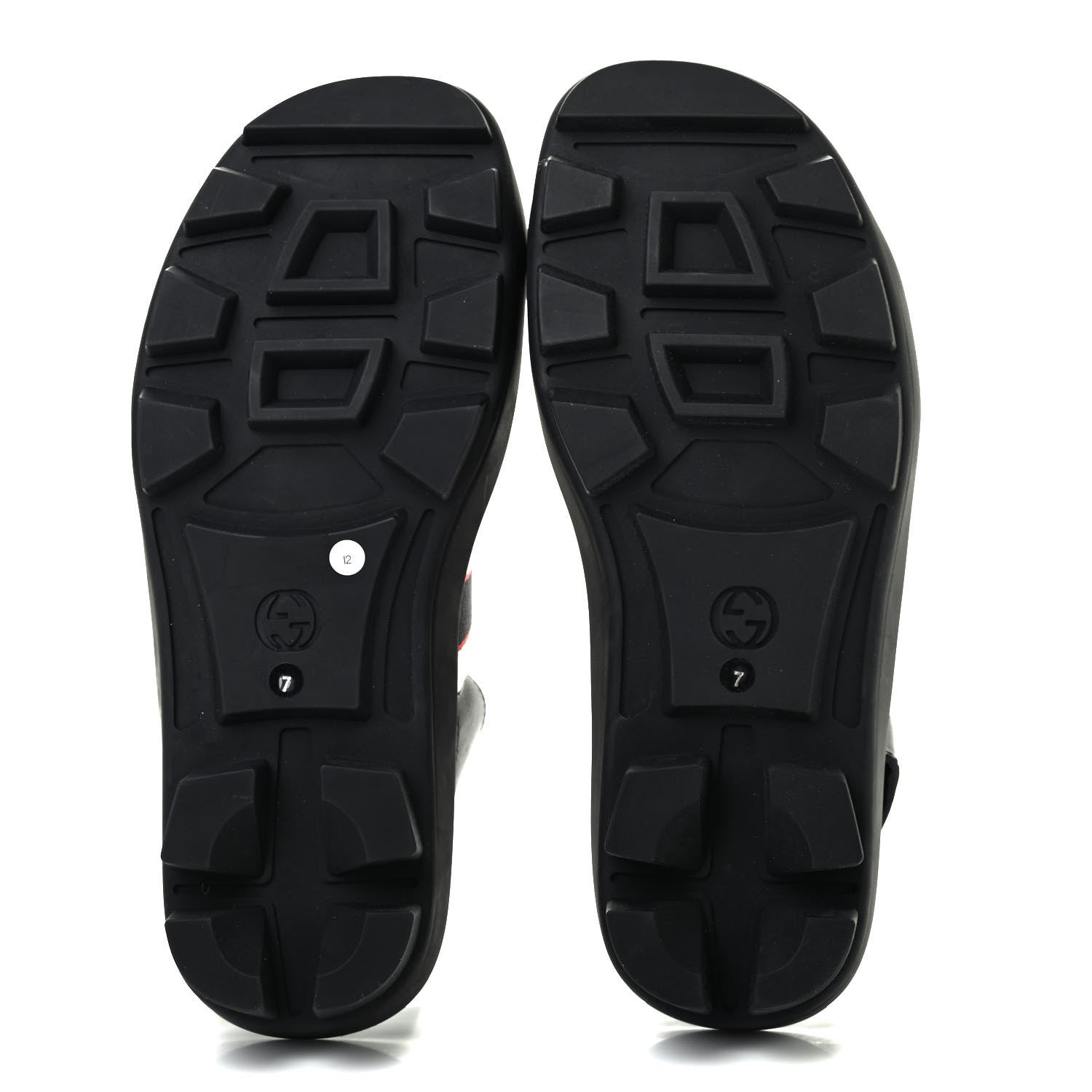 Gucci Nylon Cirano Lux Stripe Mens Cleat Sole Slingback Sandals 7 Ecru Poppy Black 5 of 7