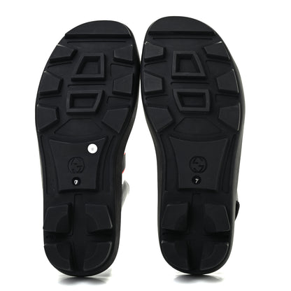 Gucci Nylon Cirano Lux Stripe Mens Cleat Sole Slingback Sandals 7 Ecru Poppy Black 5 of 7