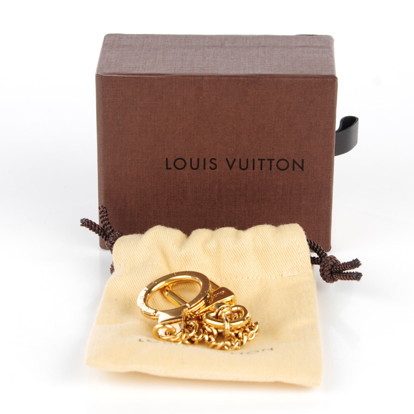 Metal Pochette Extender Key Ring Chain Gold