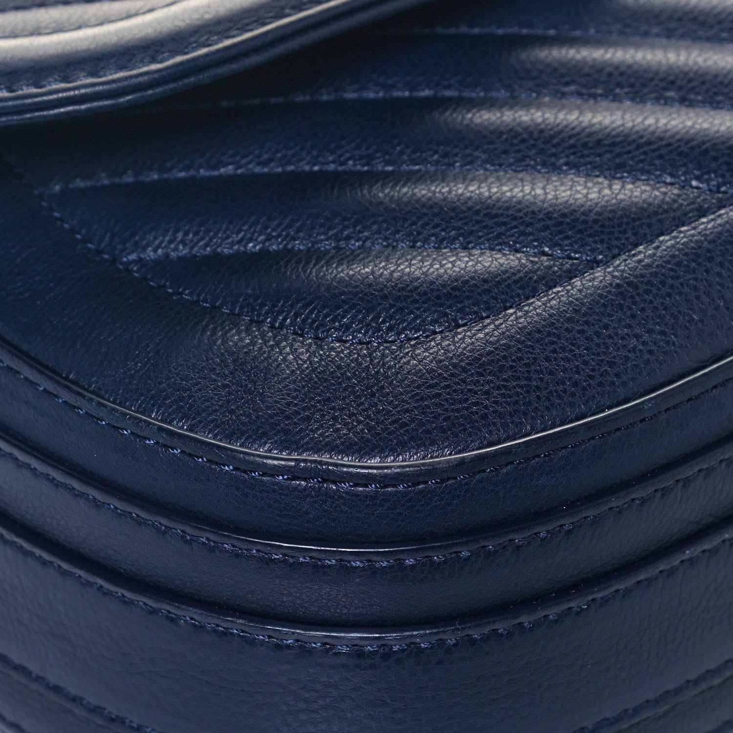 Chanel Calfskin Chevron Quilted Messenger Flap Navy 9 of 20