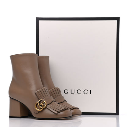 Gucci Malaga Kid GG Marmont Fringe 75mm Ankle Boots 37.5 Mud 19 of 19