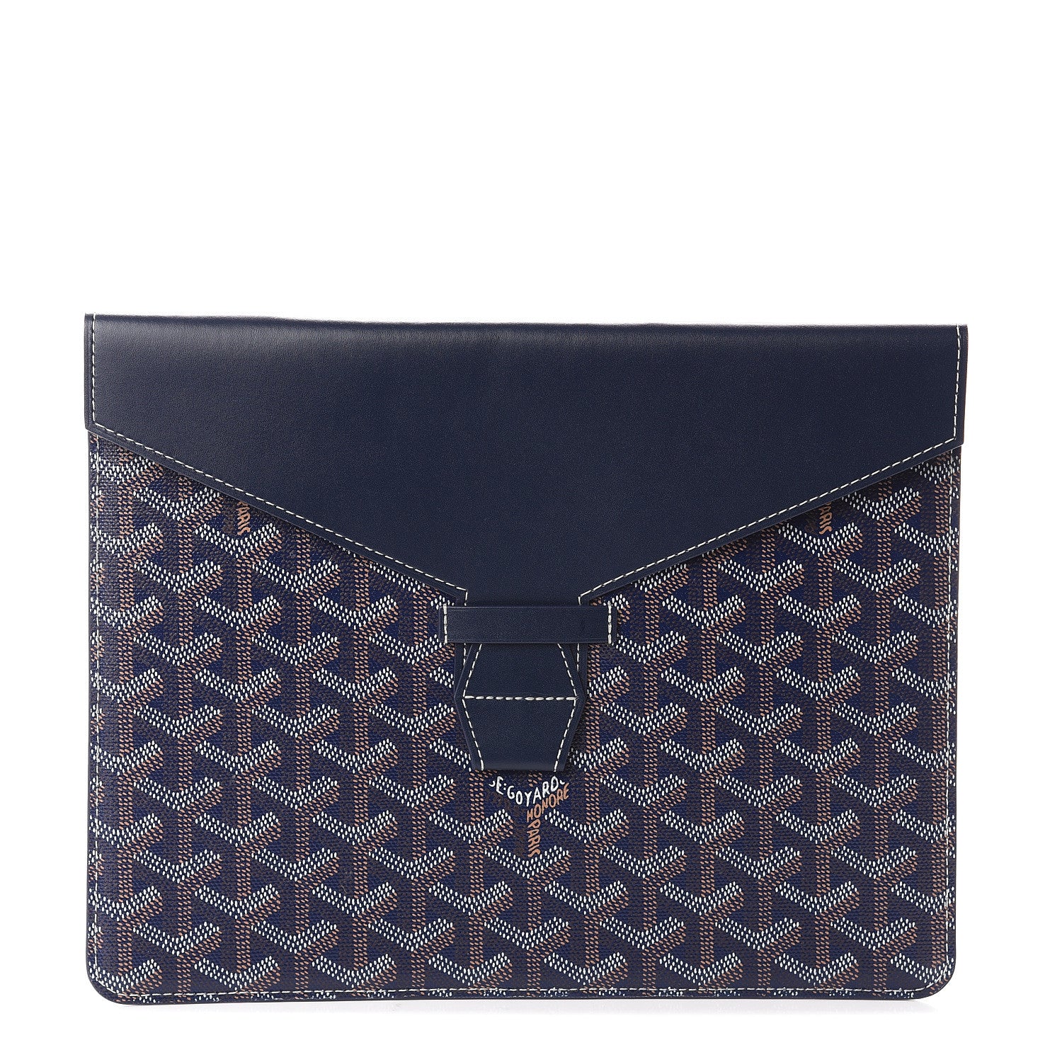 Goyard Goyardine Camondo MM Horizontal Clutch Navy 1 of 5