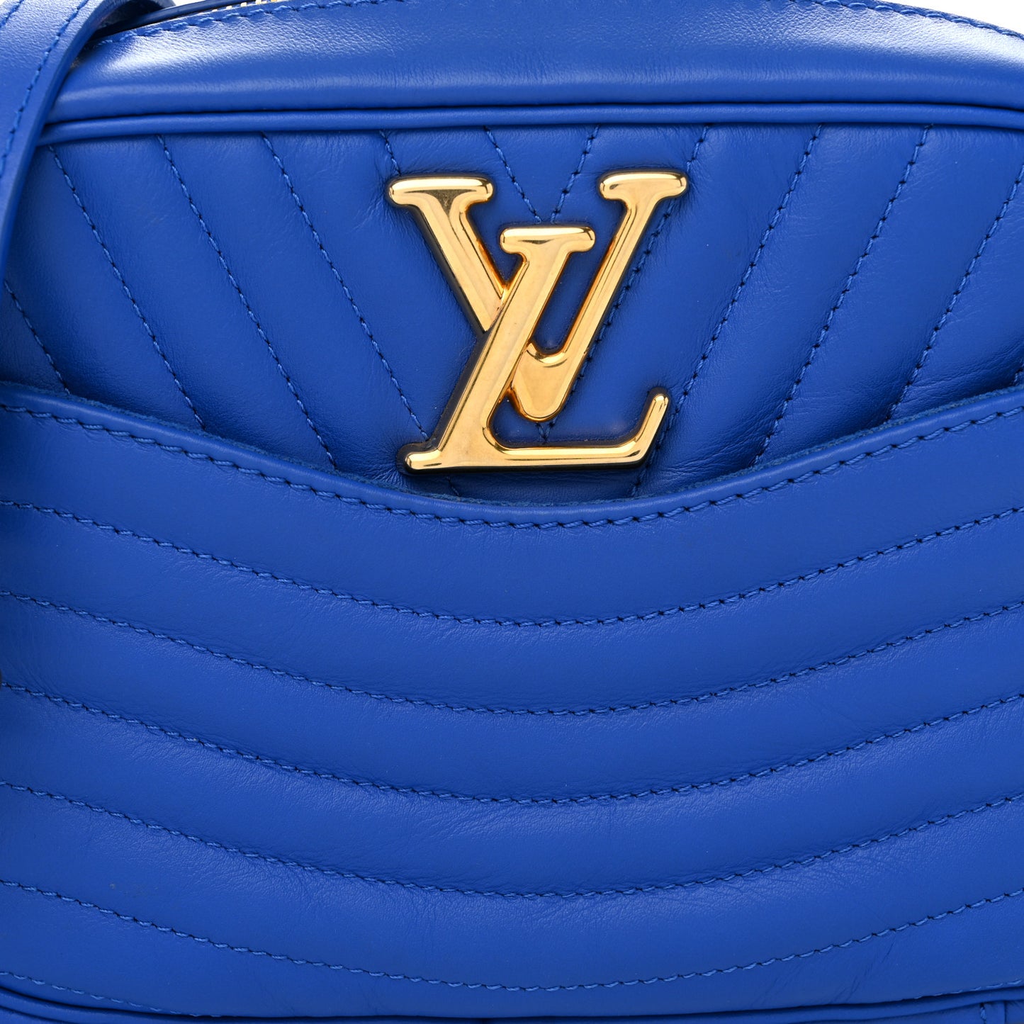Calfskin New Wave Camera Bag Bleu Neon