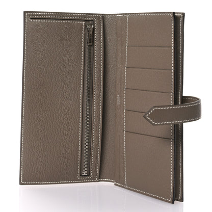 Hermes Chevre Mysore Bearn Gusset Wallet Etoupe 5 of 8