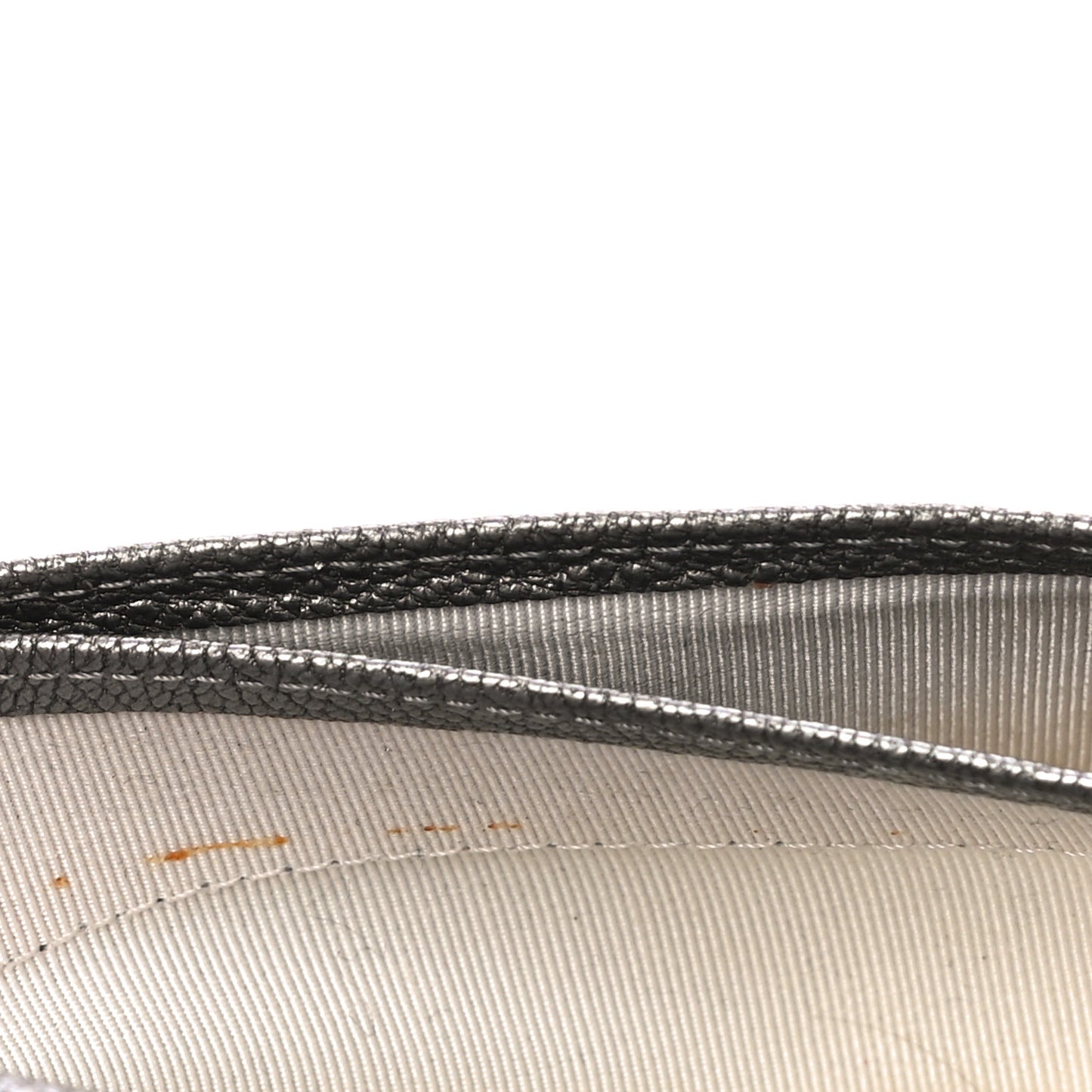 Metallic Calfskin Diamond Stitched Flap Wallet Gold
