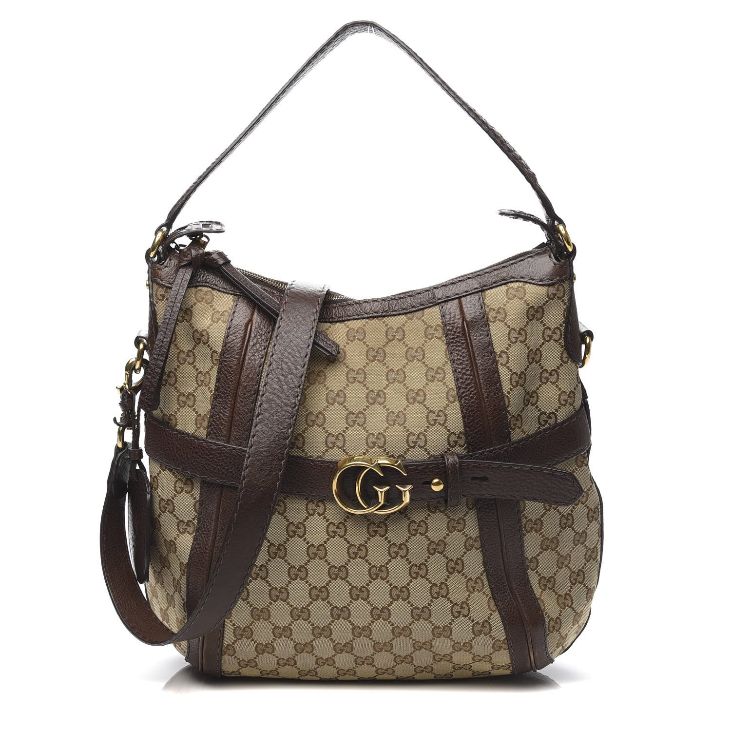 Gucci Monogram Medium GG Running Hobo Dark Brown 1 of 13