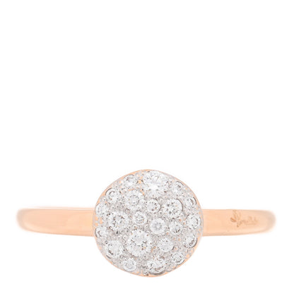 Pomellato 18K Rose Gold Diamond Small Round Sabbia Ring 55 7.25 1 of 5