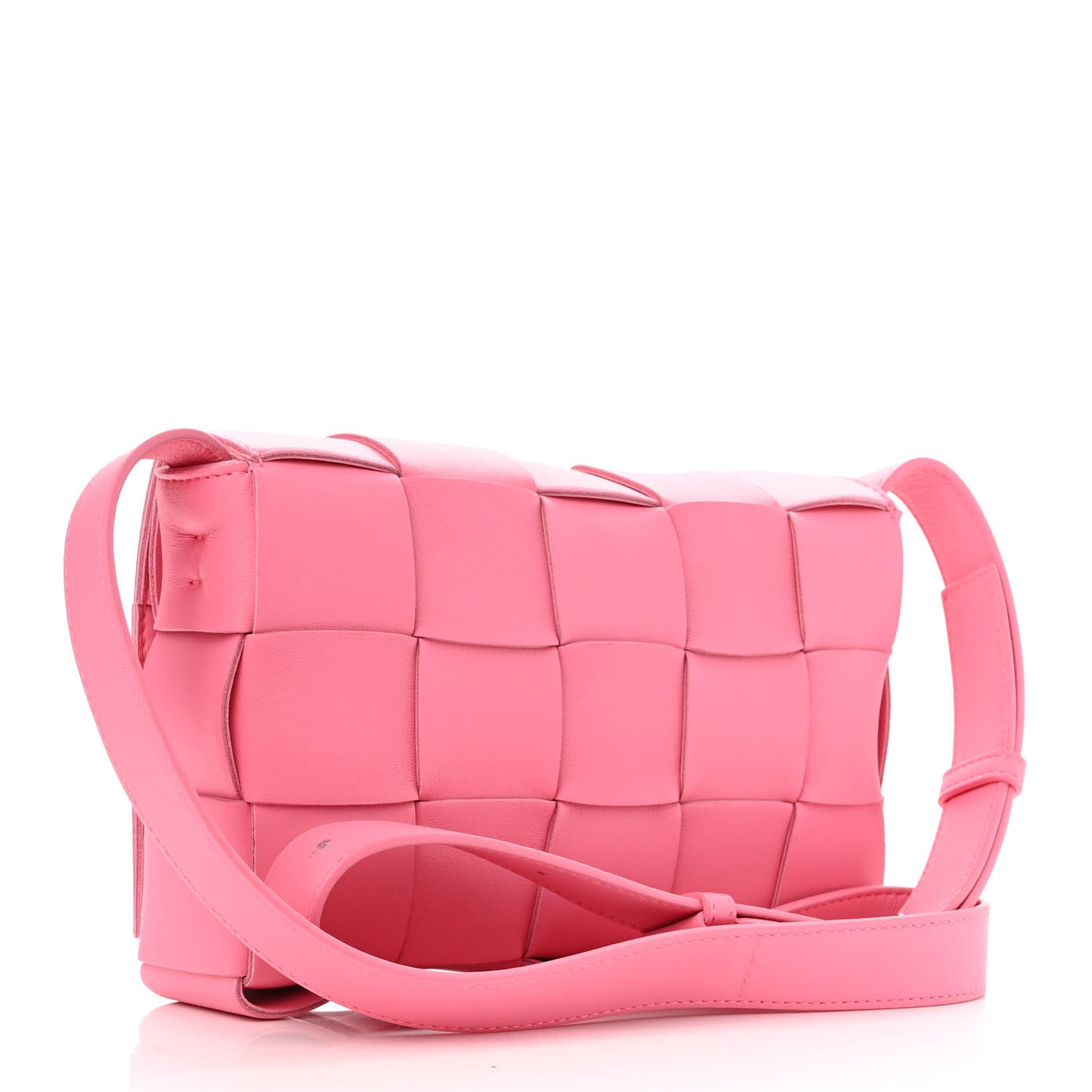 Lambskin Maxi Intrecciato Cassette Crossbody Bag Pink