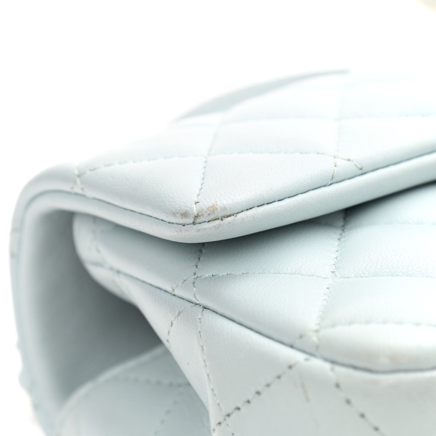 Chanel Lambskin Quilted Mini Top Handle Rectangular Flap Light Blue 13 of 13