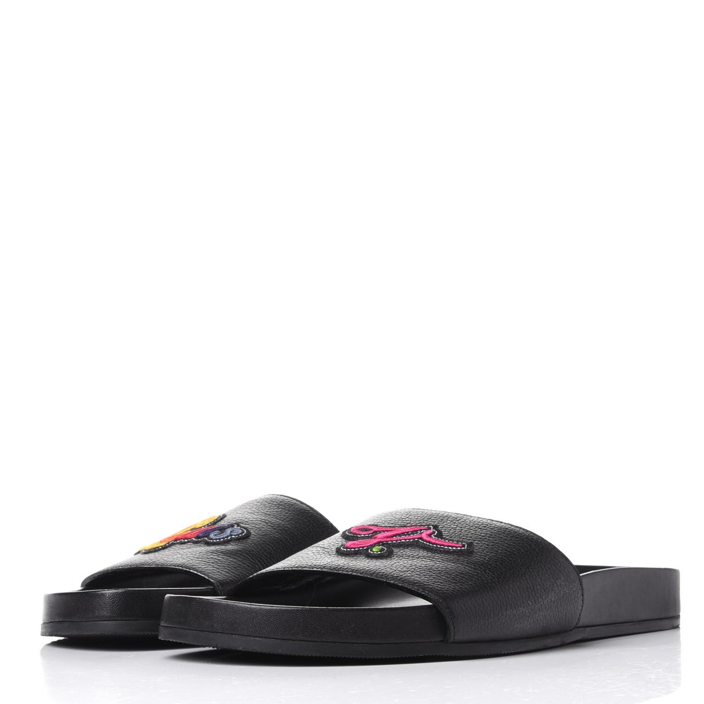 Calfskin Mens New Wave Mirabeau Flat Mules Black