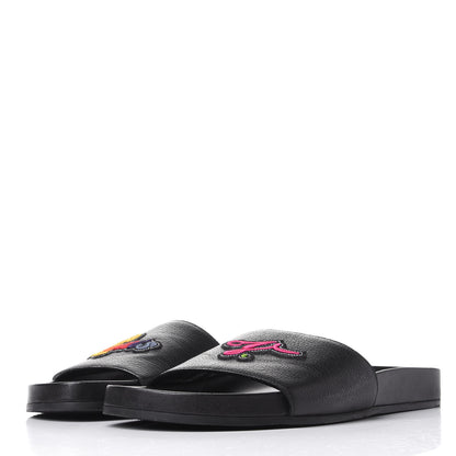Louis Vuitton Calfskin Mens New Wave Mirabeau Flat Mules Black 3 of 10