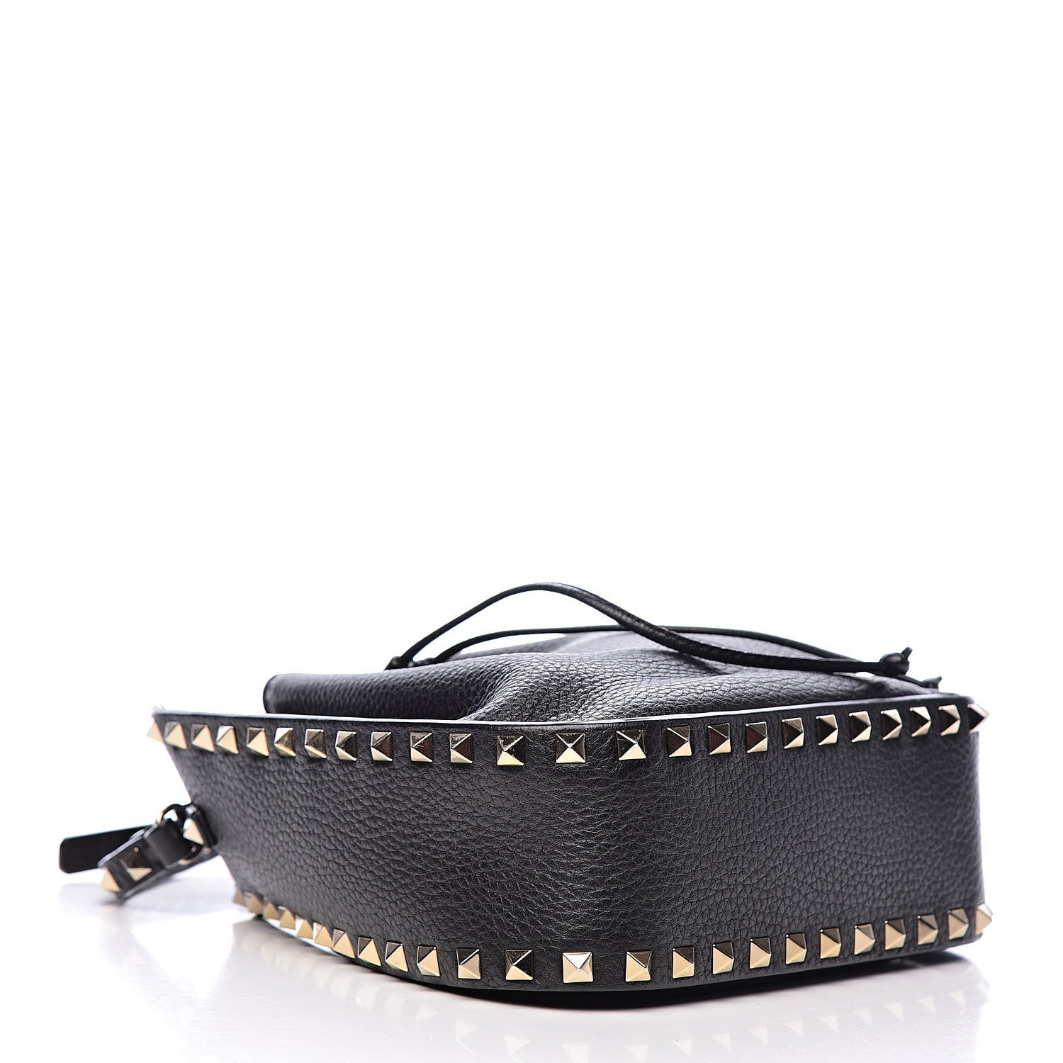 Valentino Garavani Grained Calfskin Rockstud Bucket Bag Black 4 of 9