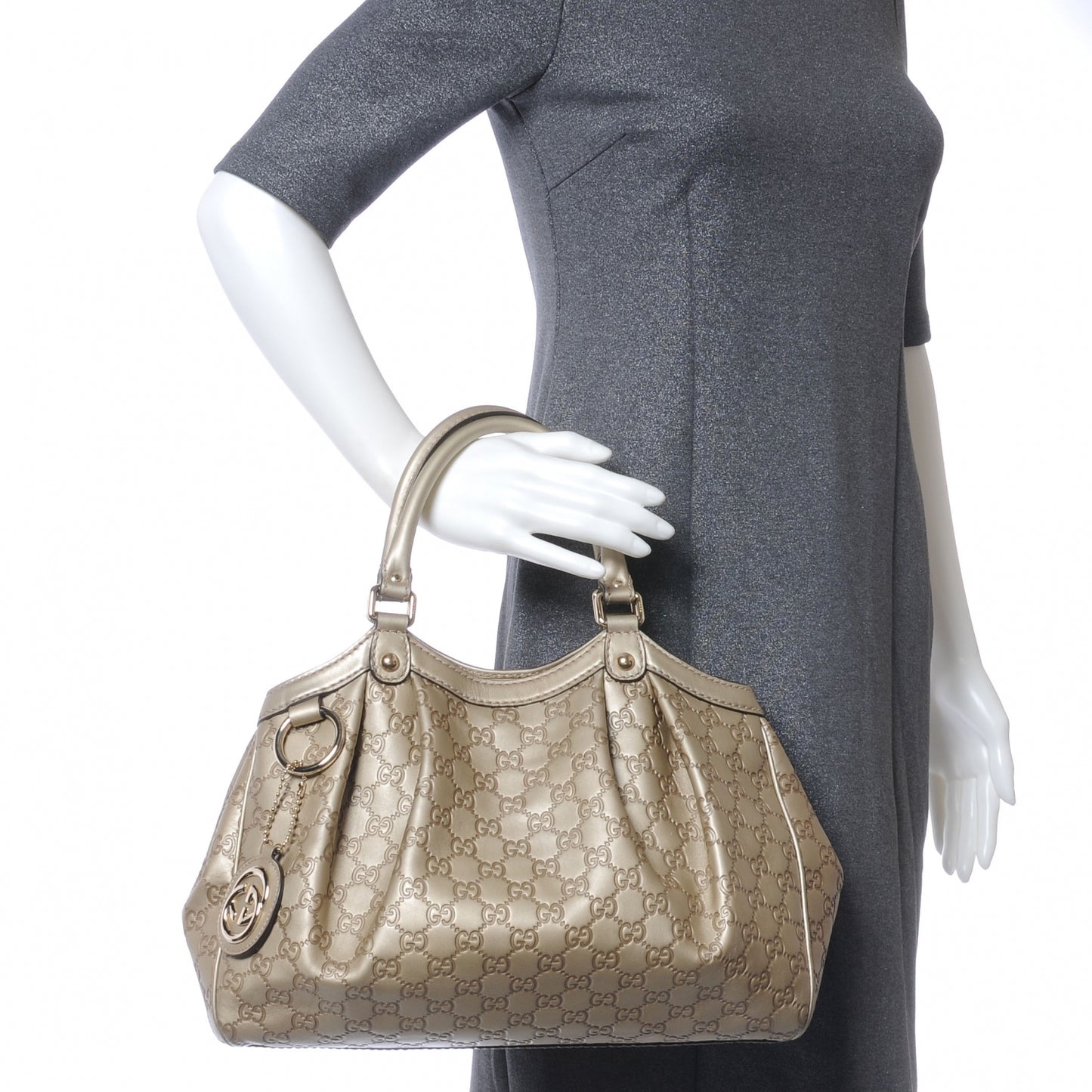 Guccissima Medium Sukey Tote Champagne