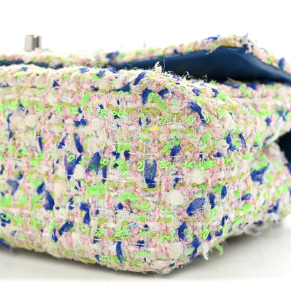 Chanel Tweed Quilted Mini Rectangular Flap Blue White Green 9 of 10