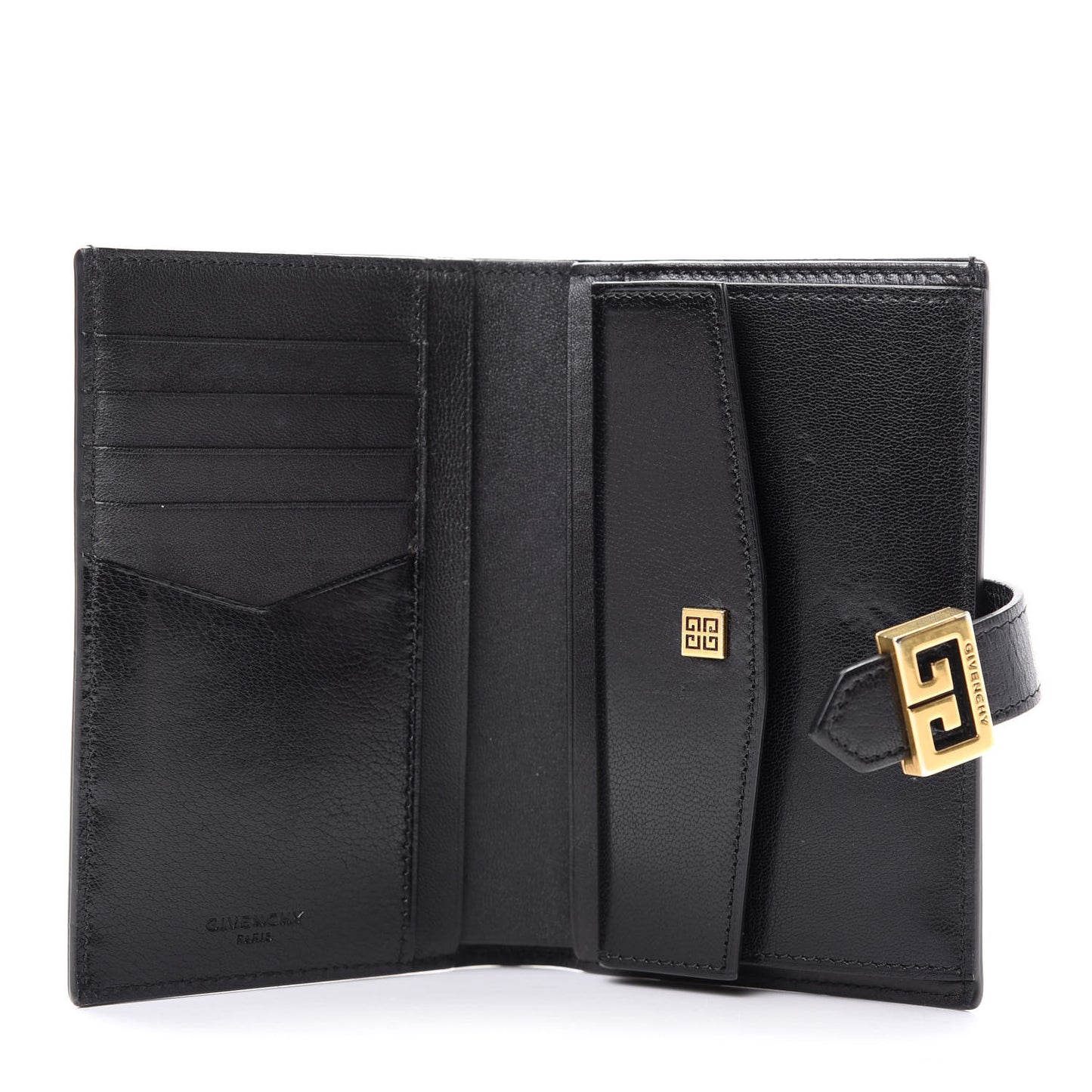 Goatskin Diamond Quilted GV3 Medium Wallet Black