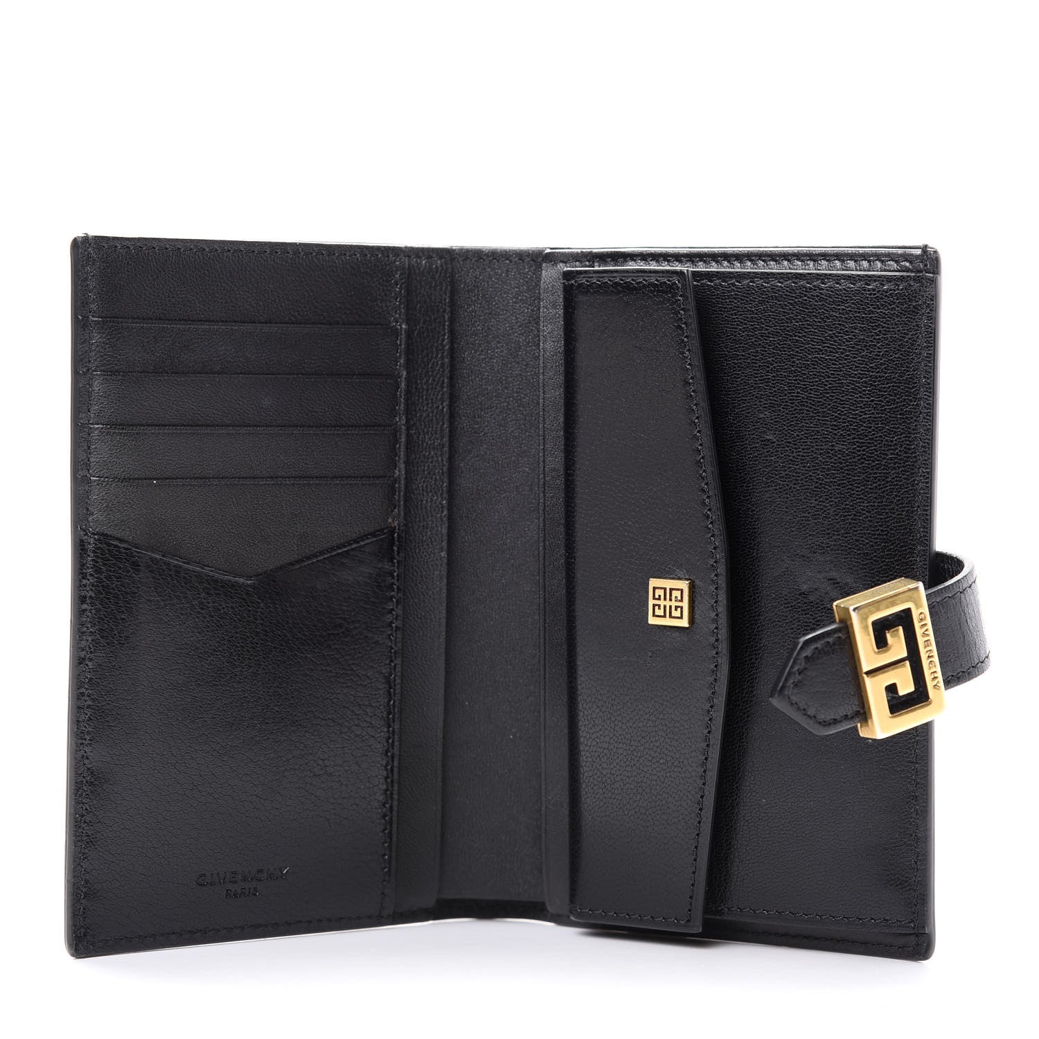 Givenchy Goatskin Diamond Quilted GV3 Medium Wallet Black 5 of 9