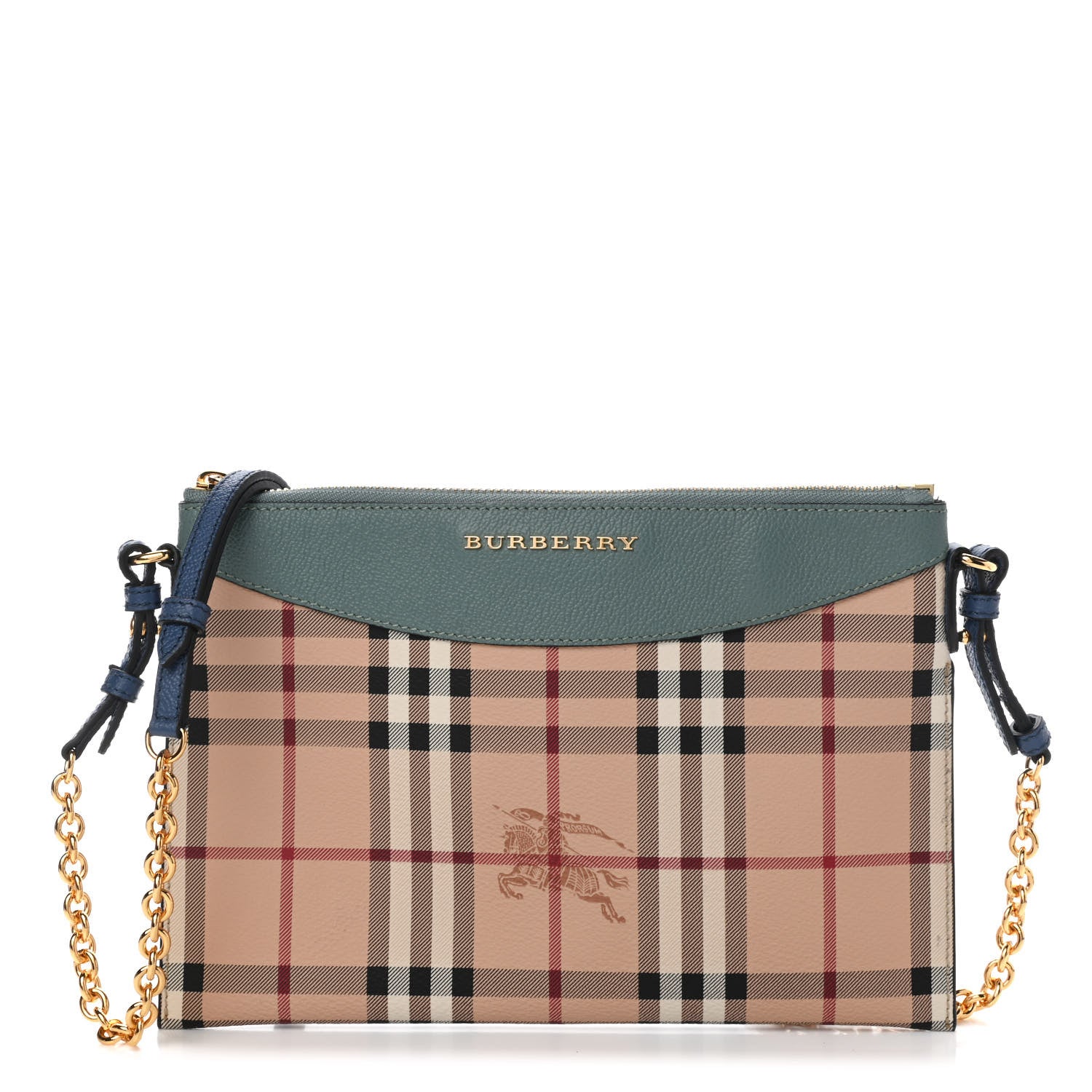 Burberry Haymarket Check Derby Peyton Crossbody Clutch Bag Eucalyptus Green 1 of 8