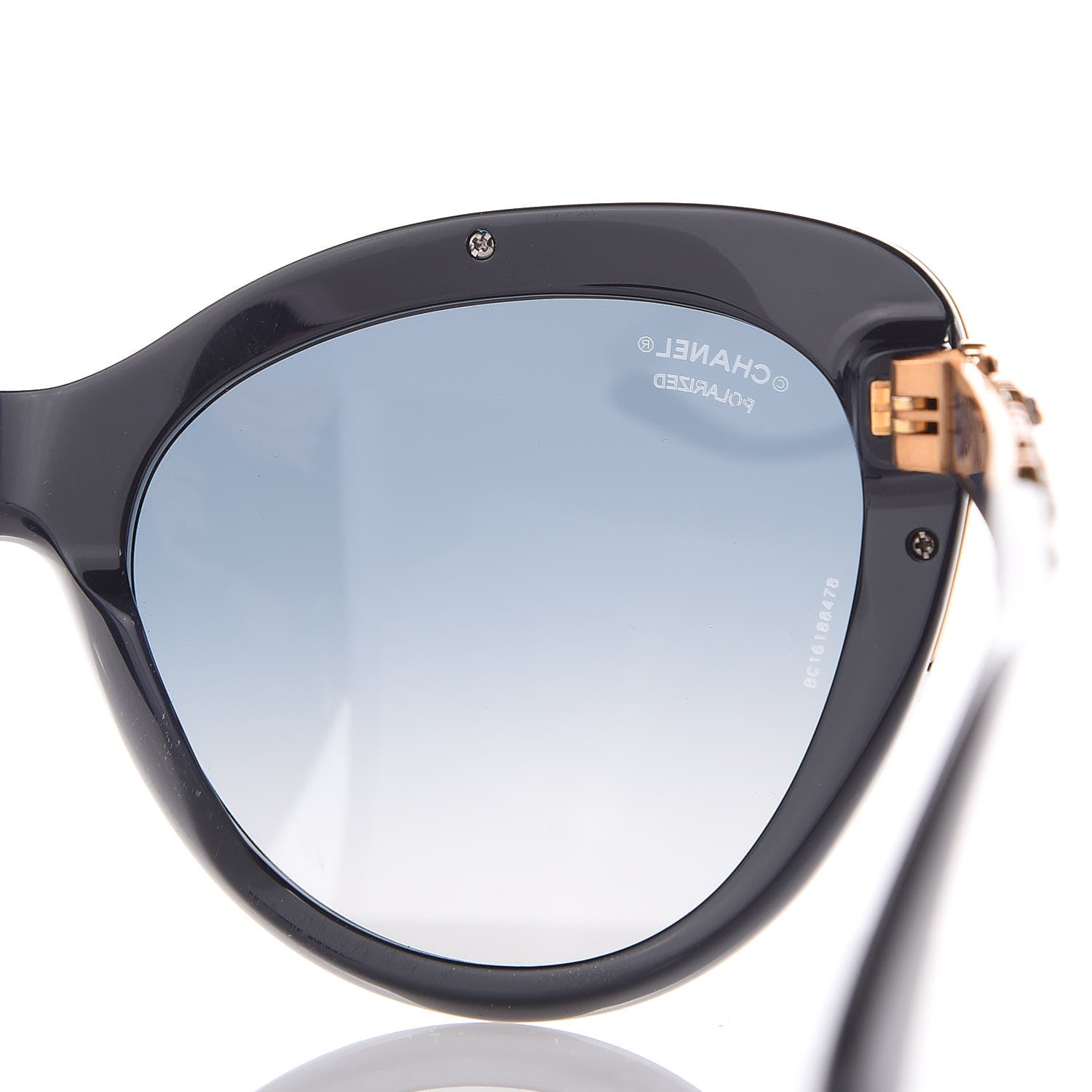Chanel Polarized Bijou Cat Eye Sunglasses 5354 Navy 7 of 9