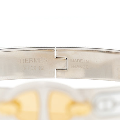 Hermes Enamel Mini Farandole Clic Chaine D'Ancre Bracelet Platine White 4 of 6