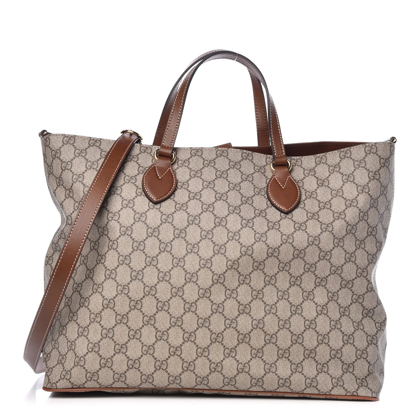 Soft GG Supreme Monogram Medium Crossbody Tote Beige Cuir