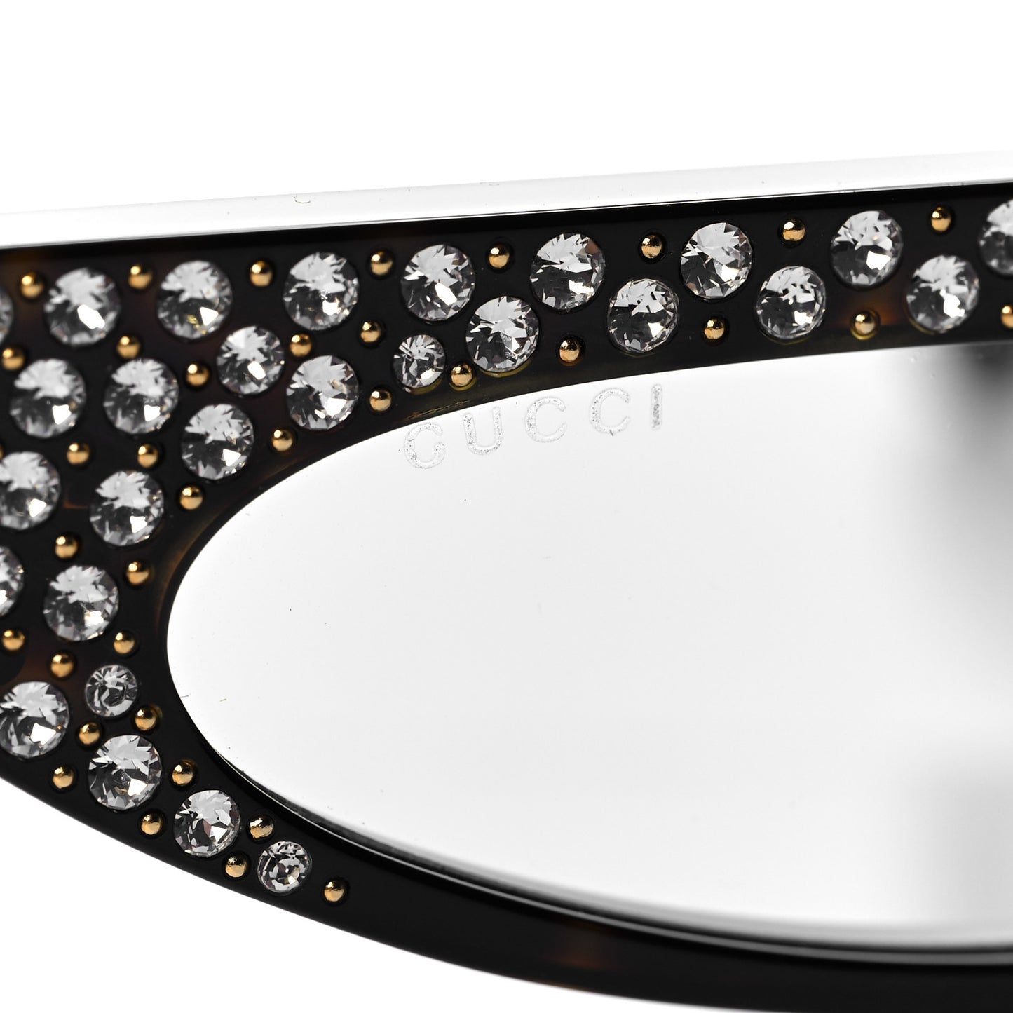 Acetate Asymmetrical Crystal Sunglasses GG0240S Havanna