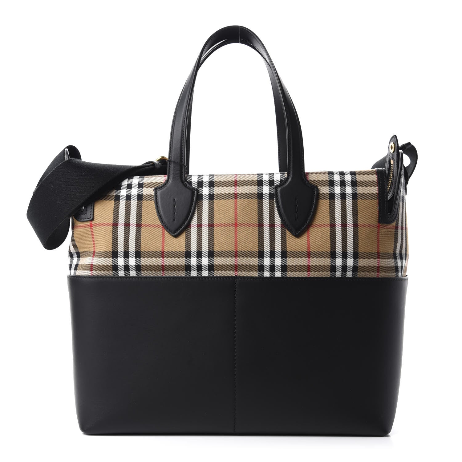 Burberry Calfskin Vintage Check Kingswood Achly Diaper Bag Black 1 of 12