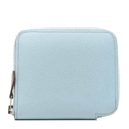 Hermes Epsom Silk'in Compact Wallet Bleu Zephyr 1 of 8