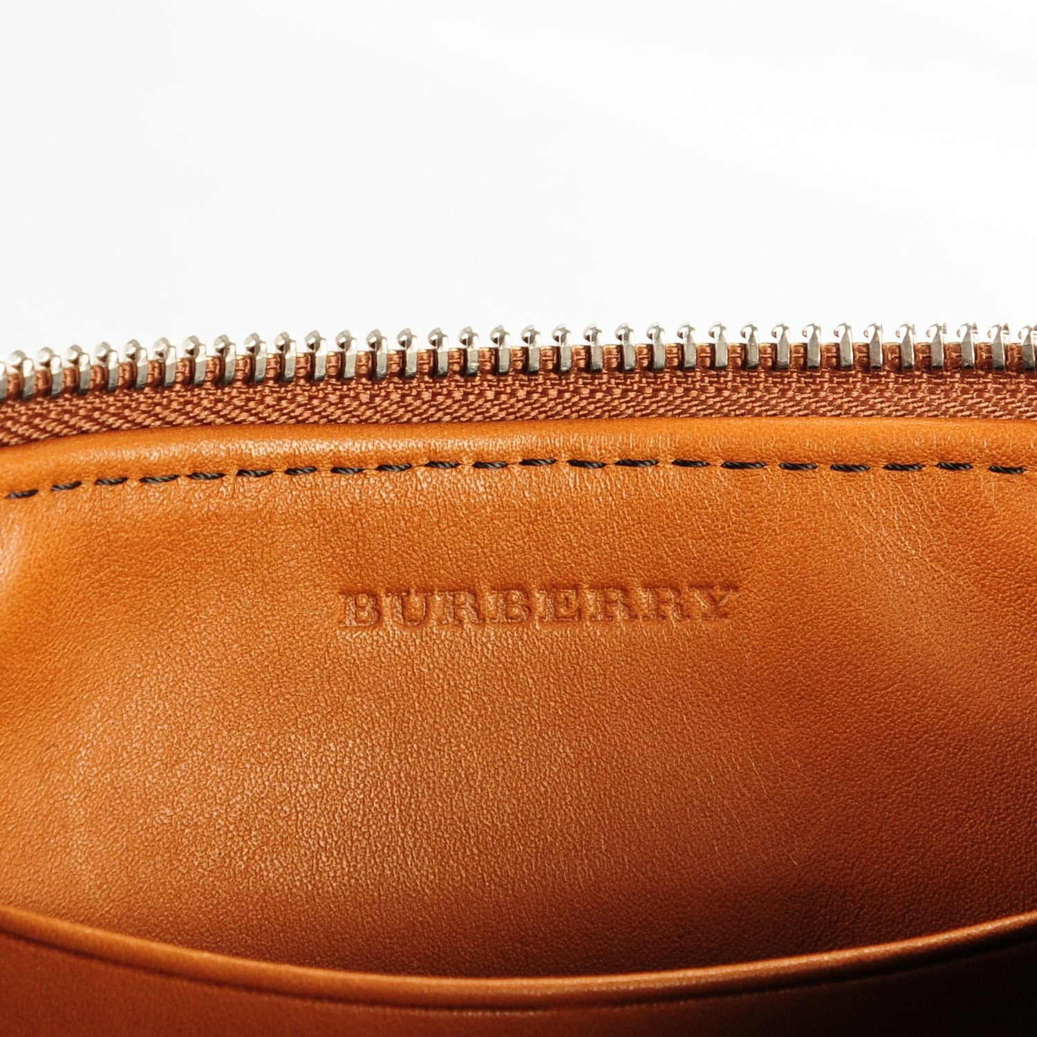 Burberry Mega Check Peyton Crossbody Clutch Bag Saddle Brown 6 of 8