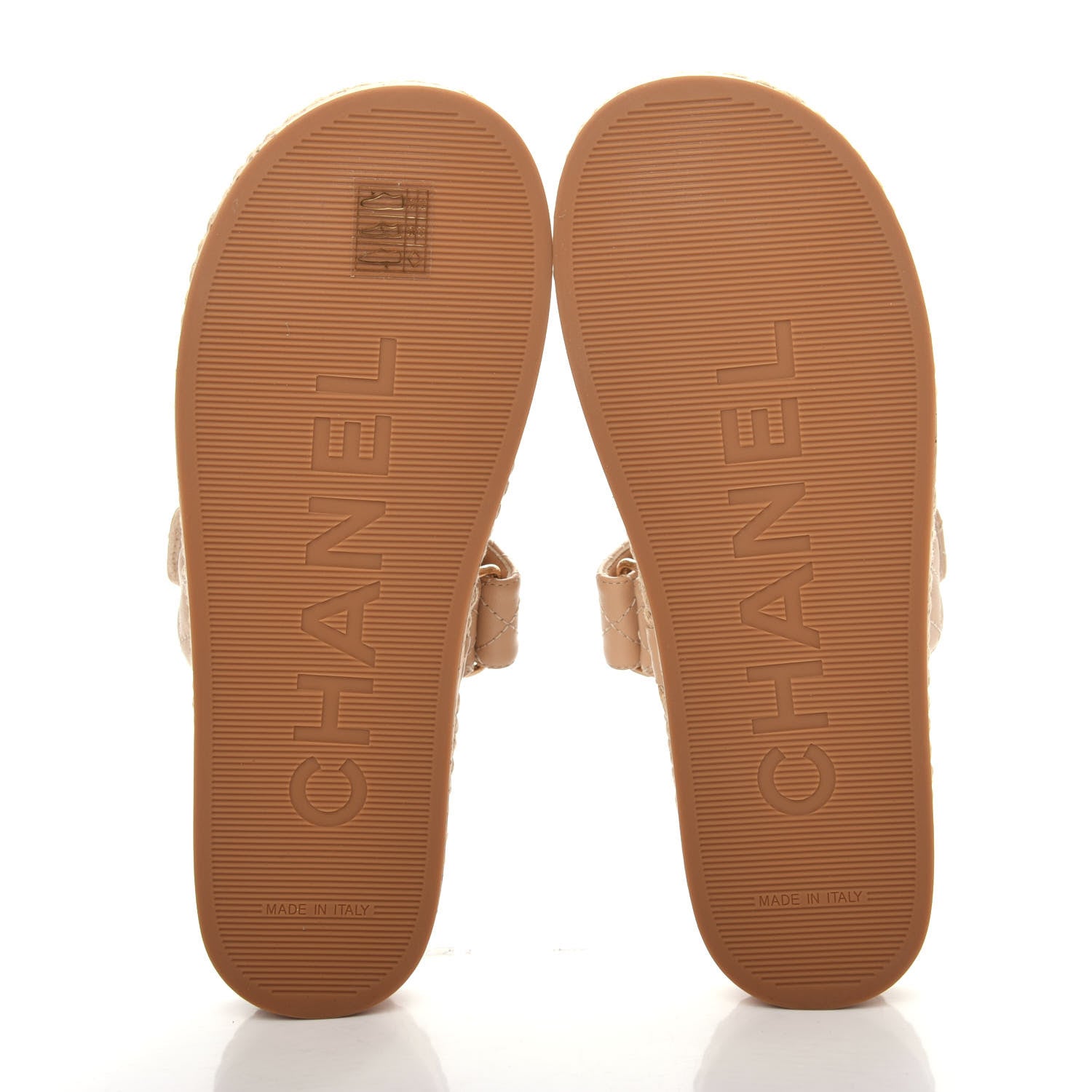 Chanel Cord Lambskin Quilted Logo Mules 37 Beige 6 of 10