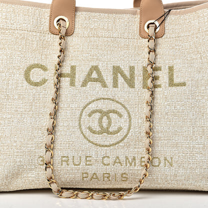 Chanel Woven Straw Raffia Large Deauville Tote Light Beige 10 of 10