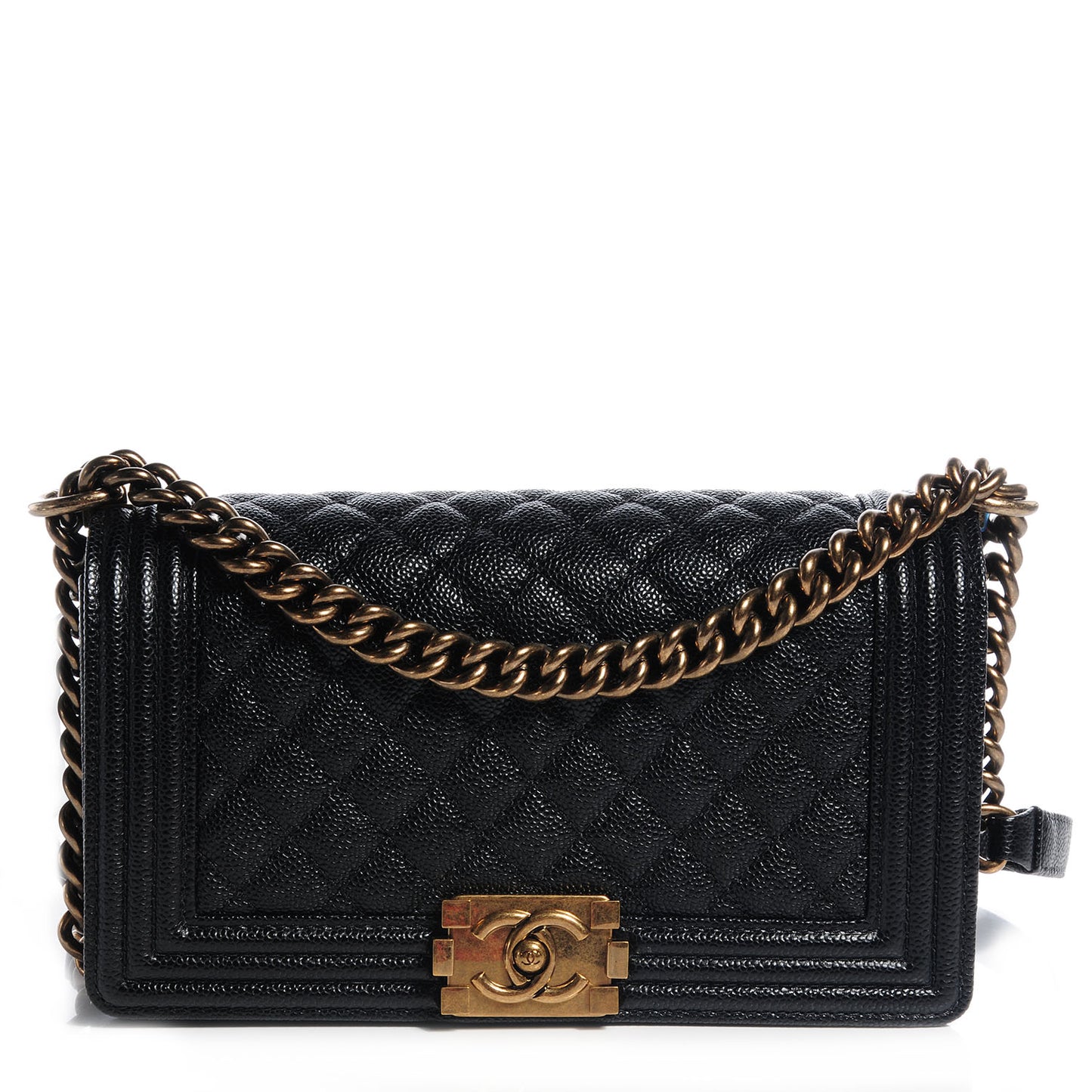 Caviar Medium Boy Flap Bag Black