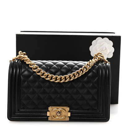Chanel Caviar Quilted Medium Boy Flap Black 11 of 11