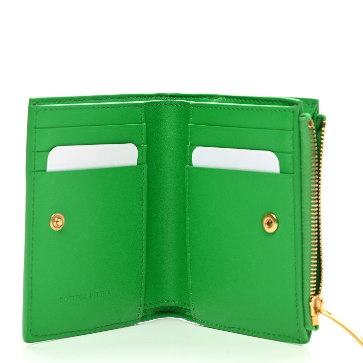 Bottega Veneta Nappa Maxi Intrecciato Bifold Zip Wallet Parakeet 5 of 8
