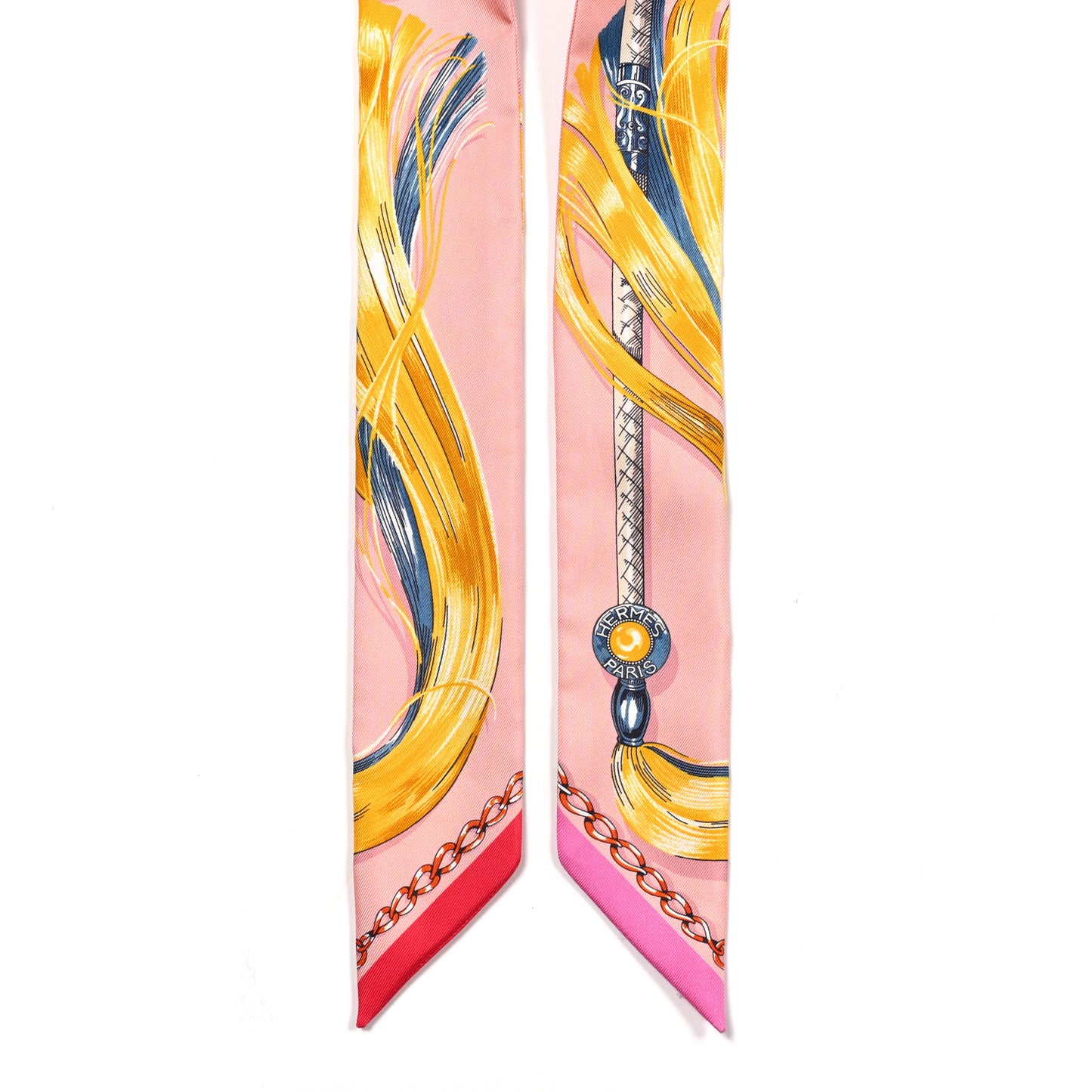 Silk Cavalcades Twilly Rose Poudre Jaune