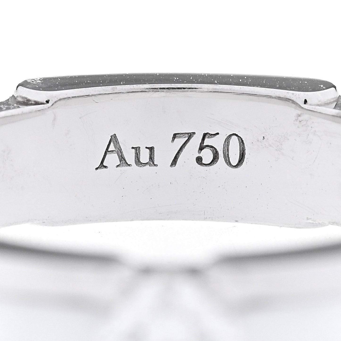 18K White Gold Ceramic Diamond Slim Ultra Ring 48 4.5 White