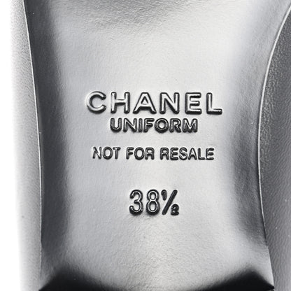 Chanel Calfskin Lambskin CC Loafers 38.5 Black 6 of 8