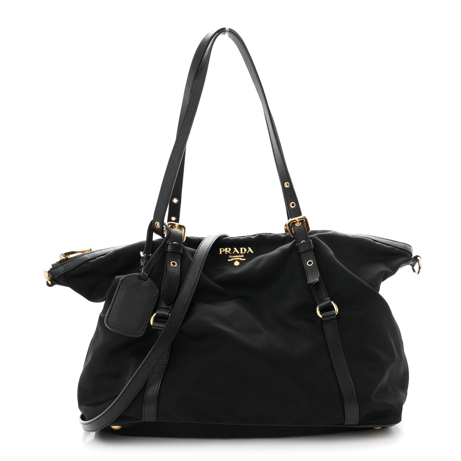Prada Saffiano Tessuto Nylon Shopping Tote Black 1 of 11