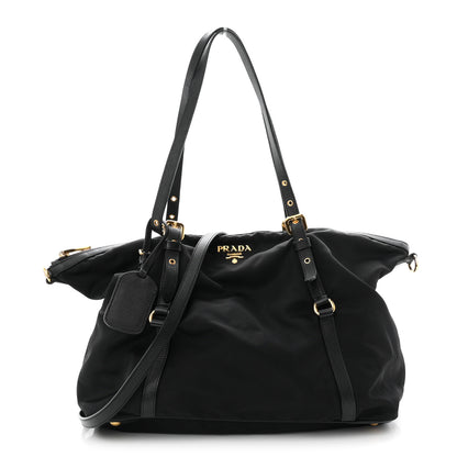 Prada Saffiano Tessuto Nylon Shopping Tote Black 1 of 11