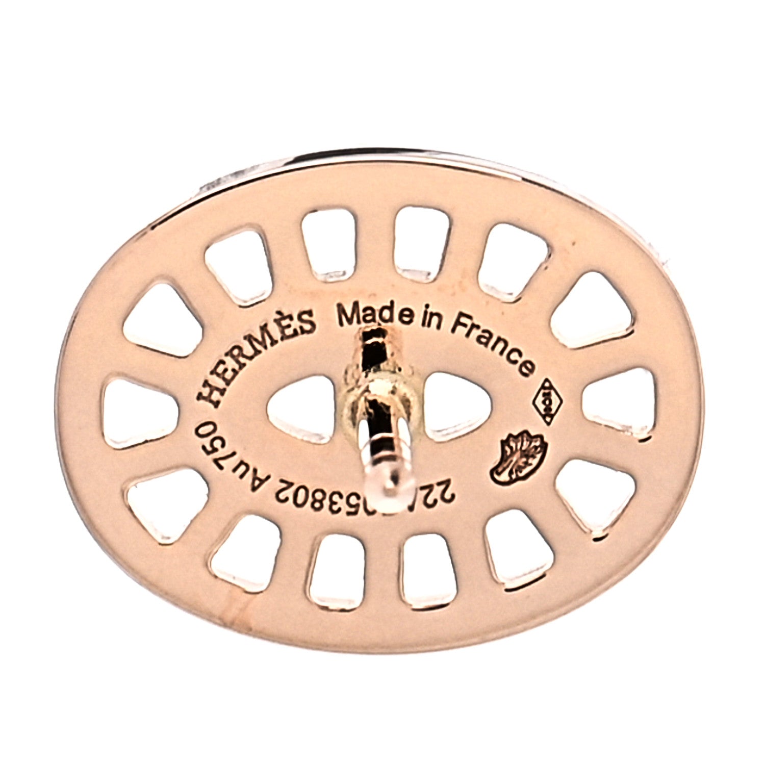 Hermes 18K Rose Gold Diamond Chaine d'Ancre Divine Stud Earrings 4 of 5
