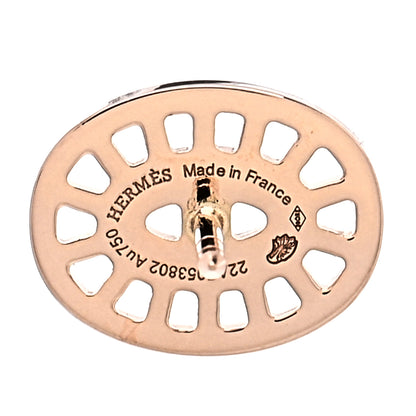 Hermes 18K Rose Gold Diamond Chaine d'Ancre Divine Stud Earrings 4 of 5