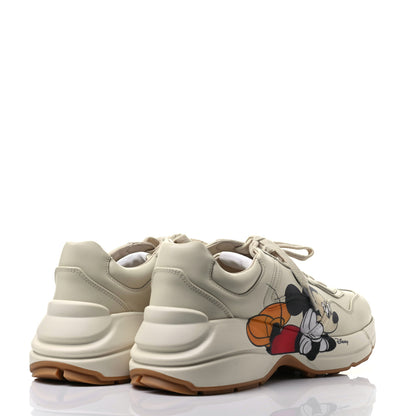 Gucci X DISNEY Calfskin Mickey Mouse Womens Rhyton Sneakers 39 Ivory 4 of 8