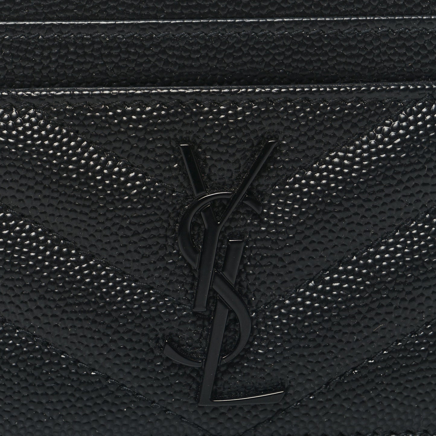 Grain De Poudre Matelasse Chevron Monochrome Monogram Credit Card Case Black