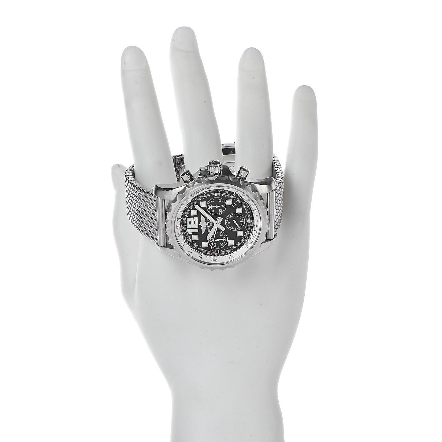 Stainless Steel 46mm Chronospace Chronograph Automatic Watch Black A23360